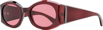 Ferragamo Ferragamo Womens Sculpted Oval Sunglasses SF2008S 612 Transparent Burgundy 55mm