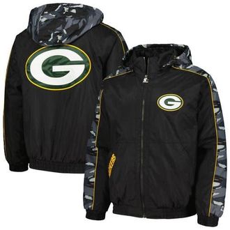 Starter Mens Starter Black Green Bay Packers Thursday Night Gridiron Full-Zip Hoodie at Nordstrom, Size Small