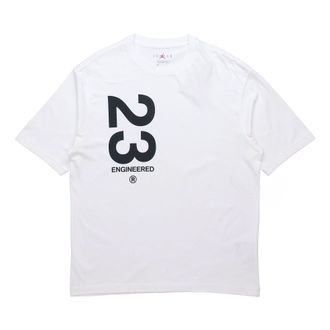 Nike Jordan Air Jordan 23 Engineered Alphabet Printing Casual Sports Round Neck Short Sleeve White CZ4909-100