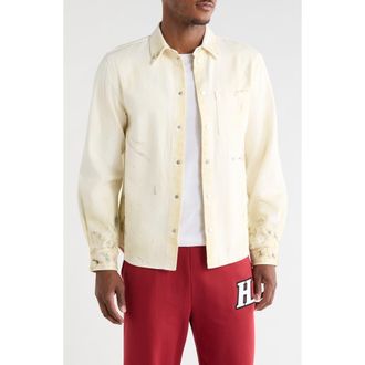 Helmut Lang Snap Front Cotton Shirt Jacket in Ecru Painter at Nordstrom Rack, Size 38