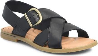 B&oslash;rn Beebe Sandal in Black Leather at Nordstrom, Size 10