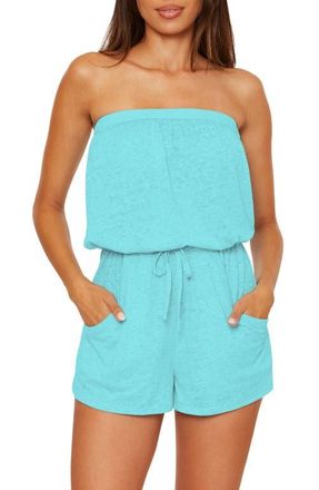 BECCA by Rebecca Virtue Beach Date Strapless Cover-Up Romper in Oasis at Nordstrom, Size Large