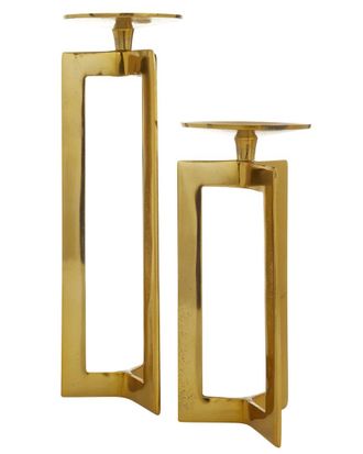 CosmoLiving by Cosmopolitan Cosmoliving By Cosmopolitan Set Of 2 Gold Candle Holders
