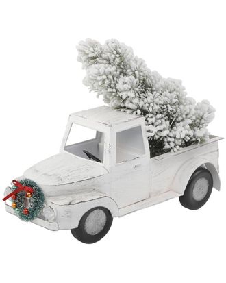 Flora Bunda 13In L Led Tin Truck W/ Tree