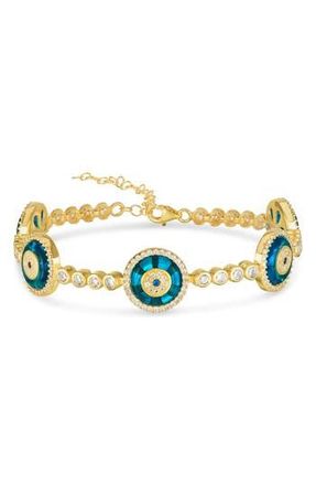 Sphera Milano Evil Eye Station Tennis Bracelet in Gold at Nordstrom Rack
