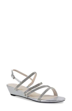 Touch Ups Jodi Slingback Wedge Sandal in Silver at Nordstrom, Size 10.5