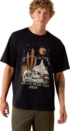 Ariat Mens Wild Life Boxy T-Shirt in Washed Black, Size 2X-Large, by Ariat