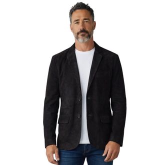 Infinity Leather Italiaans zwart su&egrave;de leren blazerjack voor mannen - Trabzon