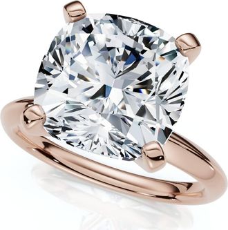 Pompeii3 Certified 5Ct Cushion Diamond Square Engagement Ring Lab Grown Solitaire