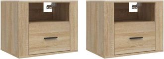 vidaXL Vidaxl - Wall-mounted Bedside Cabinets 2 pcs Sonoma Oak 50x36x40 cm