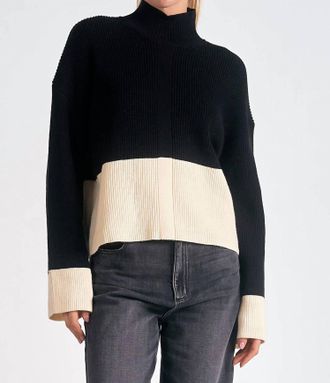 Elan Mock Turtleneck Sweater In Black