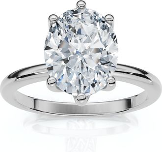 Pompeii3 Certified 1 1/2Ct Lotus Solitaire Diamond Engagement Ring 14k Gold Lab Grown