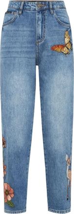 Philipp Plein Jeans con ricamo farfalla - Blu