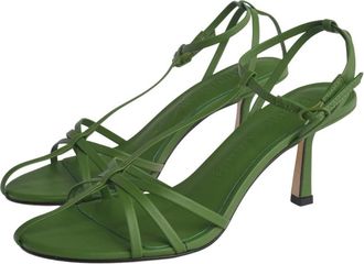 Studio Amelia Aviary 70 Hak - Dames - Sandalen met hakken - Groen - 41 EU - Leer - Schoenen