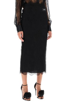 Dolce & Gabbana Chantilly Lace Midi Skirt