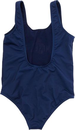 Moschino Girls One-Piece Swimsuit Logo, Blue Polyamide Swimsuits Sea Clothing