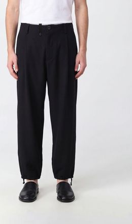Yohji Yamamoto Wide-Leg Pure Wool Trousers with Drawstring Hems