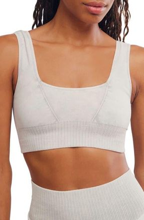 Free People FP Movement Karma Square Neck Sports Bra in Ice Grey at Nordstrom, Size X-Small