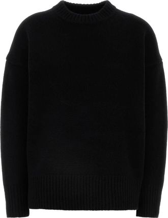 Co Oversized Crew Neck Sweater - Dames - Ronde hals truien - Zwart - S - Wol - Truien & Vesten