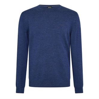 HUGO BOSS Heren Crew Neck Regular Sweatshirt met lange mouwen (Medium Blauw)
