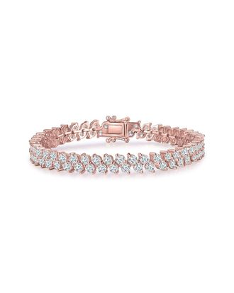 Genevive 18K Rose Gold Vermeil Cz Tennis Bracelet