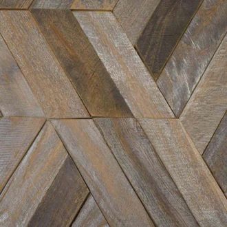 Wanda Collection Wanda Collection - Revestimiento De Pared De Teca Reciclada Patinada Hexagonal Placas 28x24 Cm