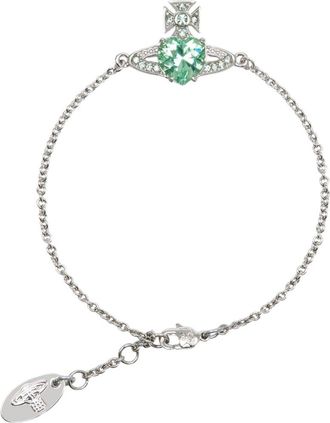 Vivienne Westwood Heart-Shaped Mint Green Gemstone Bracelet