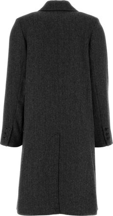 A.P.C. Womens Ginny Coat Gray Wool Nylon