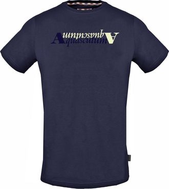 Aquascutum Reflection Logo marineblauw T-shirt