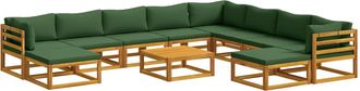 vidaXL Juego De Sof&aacute; 11 Uds. Natural Madera De Acacia S&oacute;lida Vidaxl