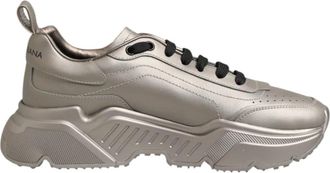Dolce & Gabbana Schoenen, Heren, Grijs, 41 EU, Leer, Daymaster Sneakers