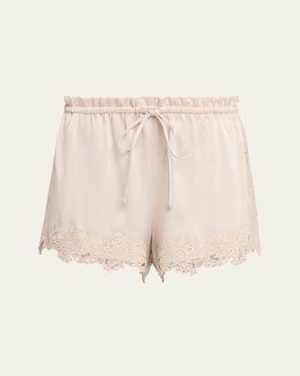 Kobi Halperin Cristal Lace-Trim Relaxed Shorts