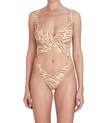 Reina Olga Exotica One Piece In Beige Zebra