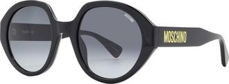 Moschino Sunglasses Round Full Rim, Black Frame And Dark Grey Gradient Lens Mos126/s08079O