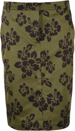 Aspesi Longuette Rok - Dames - Midirokken - Groen - L - Katoen - Rokken