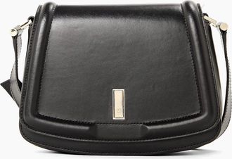 HUGO BOSS Womens Ariell Saddle Bag, Luxurious Cow Skin Handbag - Black - Size: ONE size