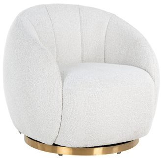 Richmond Interiors Design Drehsessel Jago - White Boucl&eacute;