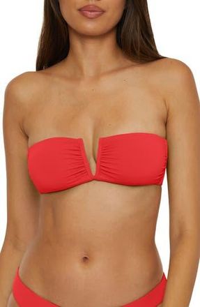 BECCA by Rebecca Virtue Color Code Bandeau Bikini Top in Fire at Nordstrom Rack, Size Medium
