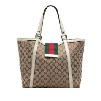 Gucci Pre-owned Tote Bags, female, Brown, Size: ONE SIZE Pre-owned Canvas Tote Bag