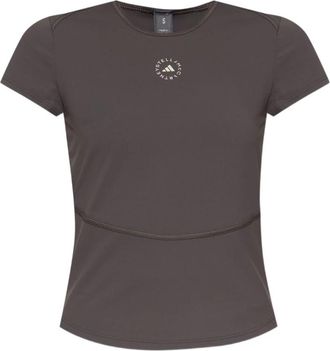 adidas by Stella McCartney Taupe Grey Crew Neck T-shirts - Dames - Sportshirts - Bruin - S - Fitness