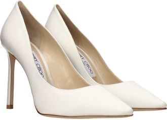 Jimmy Choo London Womens Beige Satin Platform Pumps
