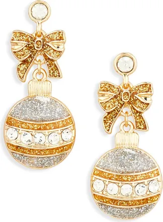 Leith Ornament Drop Earrings in Clear- Gold at Nordstrom Rack