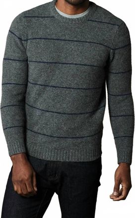 The Normal Brand Homebound Crewneck Sweater In Grey Stripe