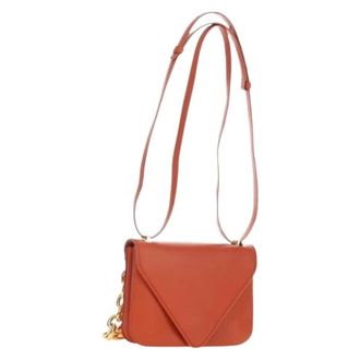 Bottega Veneta Pre-owned Vintage Schoudertas - Dames - Pre-owned - Oranje - Maat: ONE Size Leer