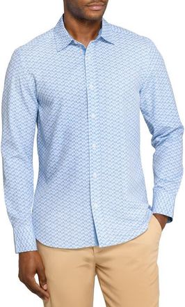 ConStruct Circle Duo Woven Long Sleeve Basic in White/blue at Nordstrom, Size Xx-Large