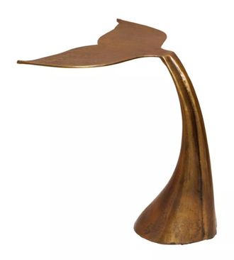 Chehoma Mesa auxiliar de aluminio con acabado latonado