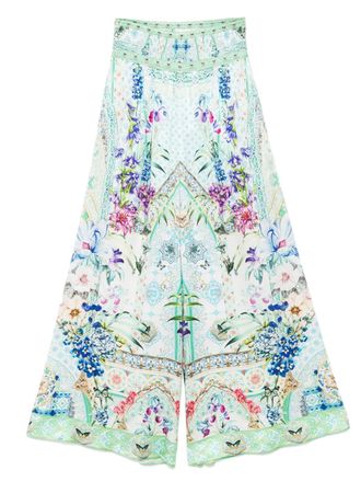 Camilla Broek met gesmockte taille - Wit