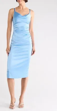 Diane Von F&uuml;rstenberg Claudia Cowl Neck Slipdress in Misty Blue at Nordstrom Rack, Size 10