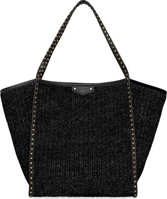 Rebecca Minkoff Dylan Raffia Tote Bag in Black at Nordstrom