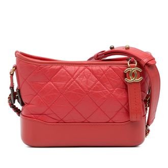 Chanel Coral Small Lambskin Gabrielle Crossbody Bag
